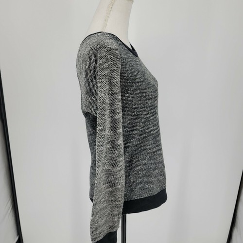 Splendid Gray Marled Back-Zip Sweatshirt Sweater Long Sleeve Lightweight Medium - Picture 5 of 9