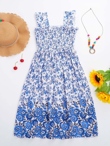 Kids Girls Dresses Travel Sundress Princess Dress Show Outfit Seaside Costume - Picture 54 of 63