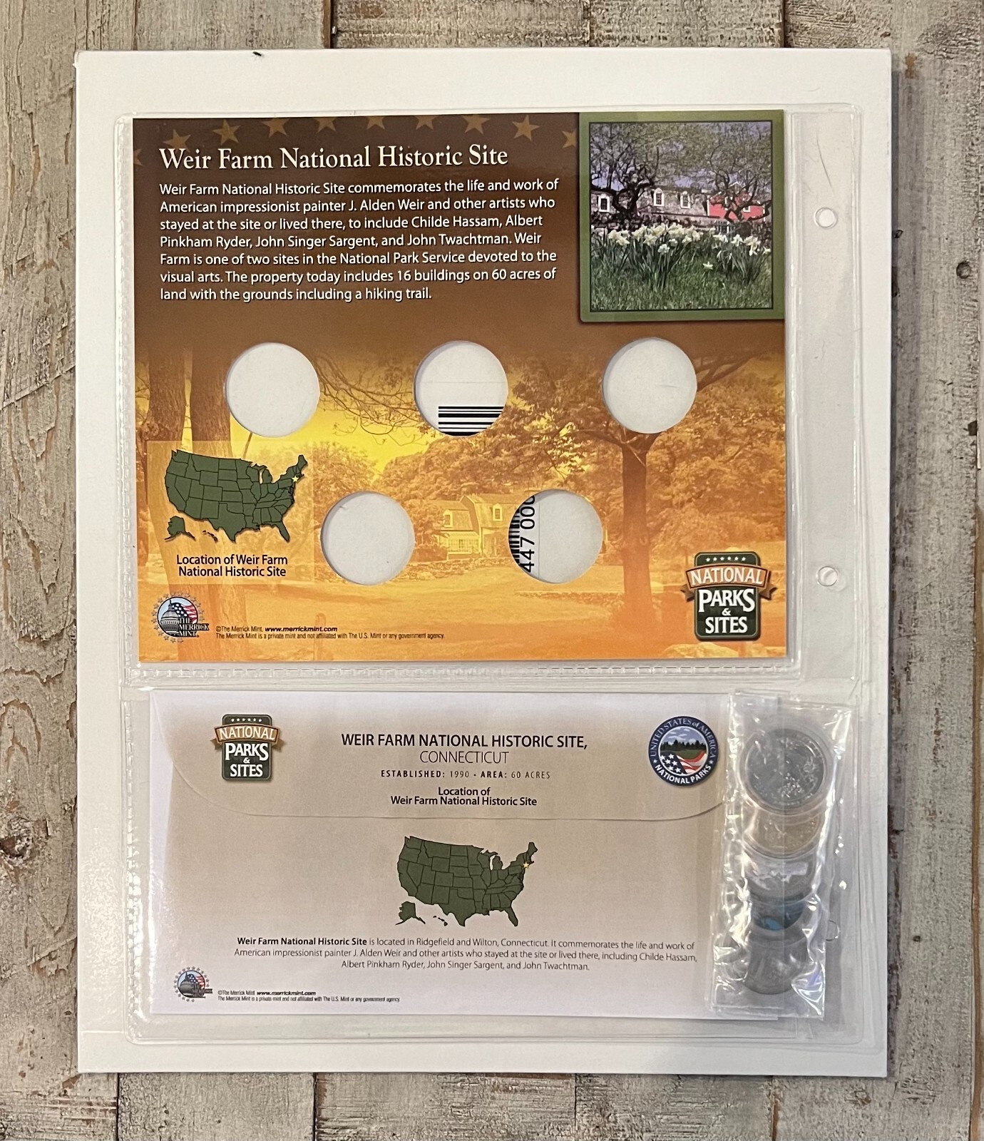 Weir Farm Quarters Set with Stamped Envelope National Parks Historic