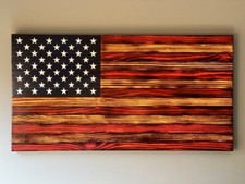 Rustic American Wood Flag, Customizable Flag, Charred American Flag, Patriotic