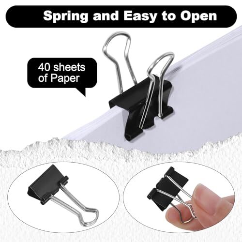 Pcs Small Binder Clips 3/4 inch Length, Samll Paper Clips Black for ...