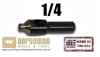1/4 Norseman Super Premium Piloted Countersink (67010) HSS Gold Oxide 82� USA