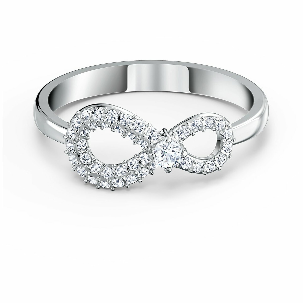 SWAROVSKI スワロフスキー Infinity リング Swarovski Infinity Ring, White, Rhodium plated | eBay