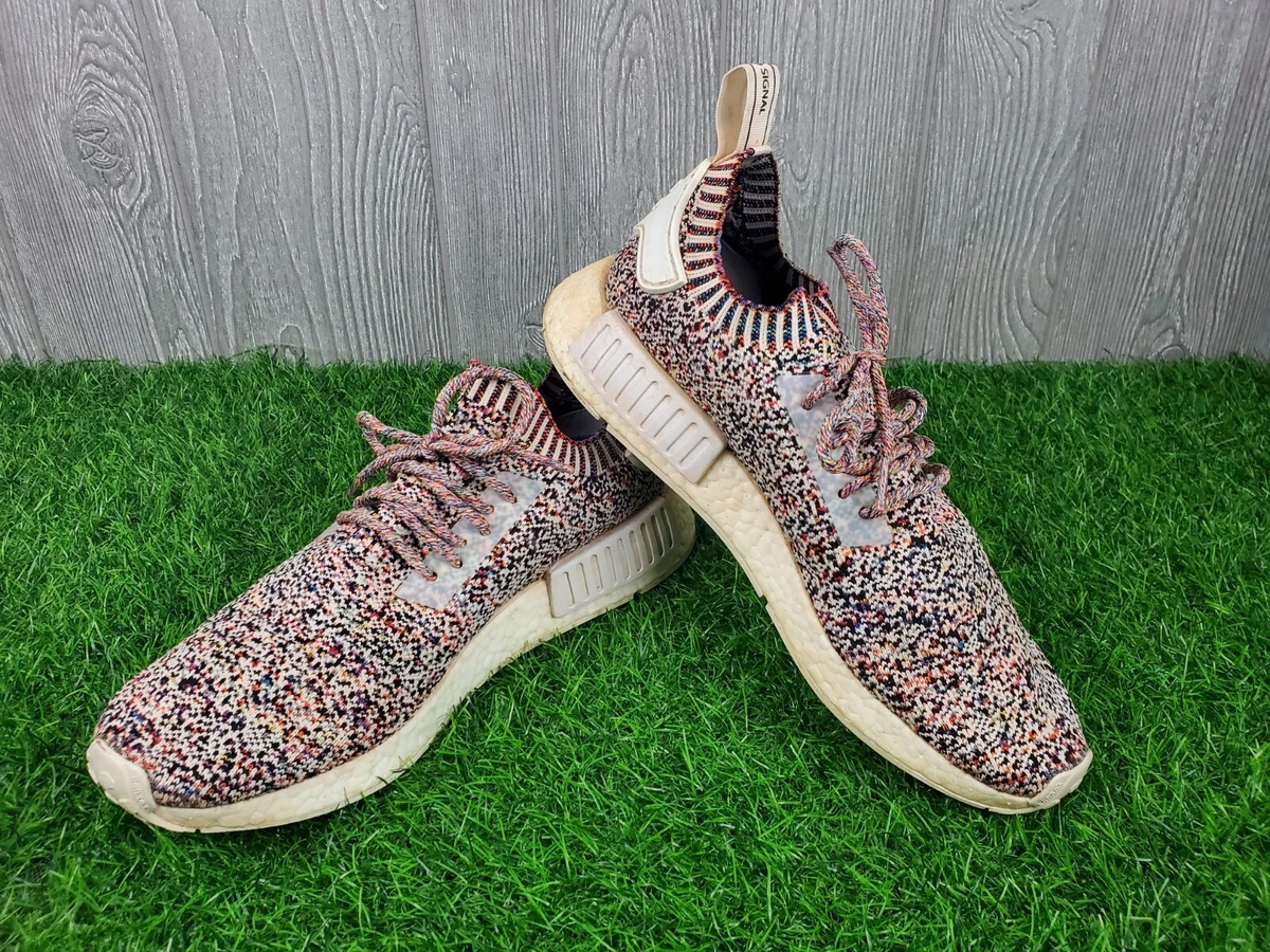 Adidas NMD R1 Primeknit Color Static 2017 Mens Size 9.5 VG Preowned Condition