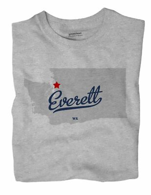 Everett Washington WA Wash T-Shirt MAP