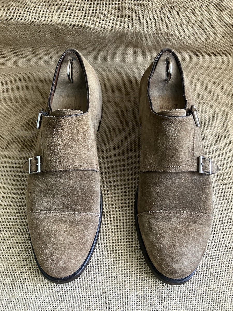 Gray Suede Oxford Shoes with Double Monk Straps s-l400.jpg main image 4