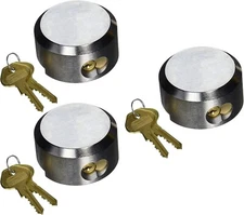 3 Pcs Keyed Alike Lock Hidden Shackle Lock Puck Trailer Padlock  2 7/8"