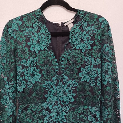 H & M Women's Trend Green Black Long Flare Sleeves Lace Overlay Sheath Dress 8 | eBay H & M Women's Trend Green Black Long Flare Sleeves Lace Overlay Sheath Dress 8 | eBay