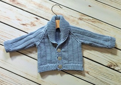 Baby Boy Hand Knitted Cardigan Collared Jacket 0 6M Sweater Denim Blue PREMIUM | eBay Baby Boy Hand Knitted Cardigan Collared Jacket 0 6M Sweater Denim Blue PREMIUM | eBay