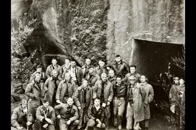 Tokyo raiders at air raid shelter,General James Doolittle's,mountainside,1942