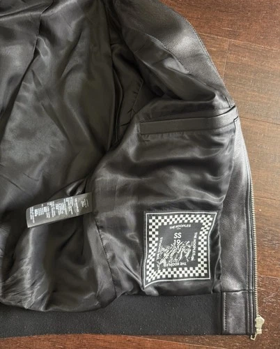The Kooples Paris 100% Lambskin Black Leather Jacket Mens Small SS2019 DAMAGED image 6