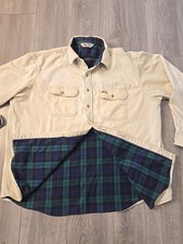 Vtg 90s Carhartt Rugged Outdoor Wear Lined Button-Up Shirt   2XL   Beige/Ivory
