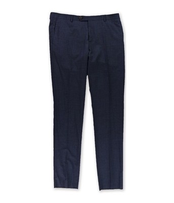Eleventy Mens Houndsooth Dress Pants Slacks, Blue, 54W x 38L