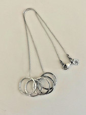 SILPADA N1534 Sterling Silver 5 Textured Rings Pendant Necklace