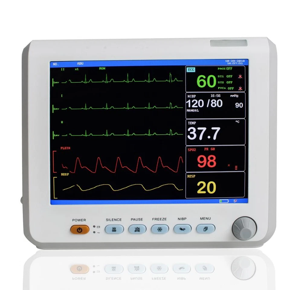 Monitor de paciente Carejoy 8" signos vitales CCU/UCI ECG NIBP/RESP/TEMP/PR TFT pantalla Foto 3 de 4