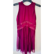 NWT Revolution Dance Burgundy Mesh Performance Costume Contemporary Lyrical MA