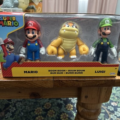 Super Mario Boom Boom Mario & Luigi 3-Pack Action Figures Jakks Pacific Poseable