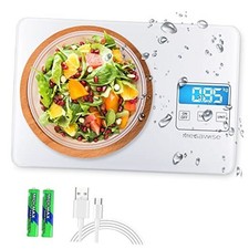 Precision Food Scale, 33lb Waterproof Rechargeable Digital Kitchen Scale,