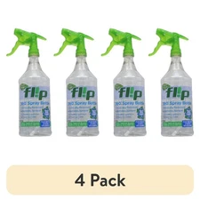 4-Pack 32-Ounce Raindrops Flip Empty Plastic Spray Bottle Refillable Container