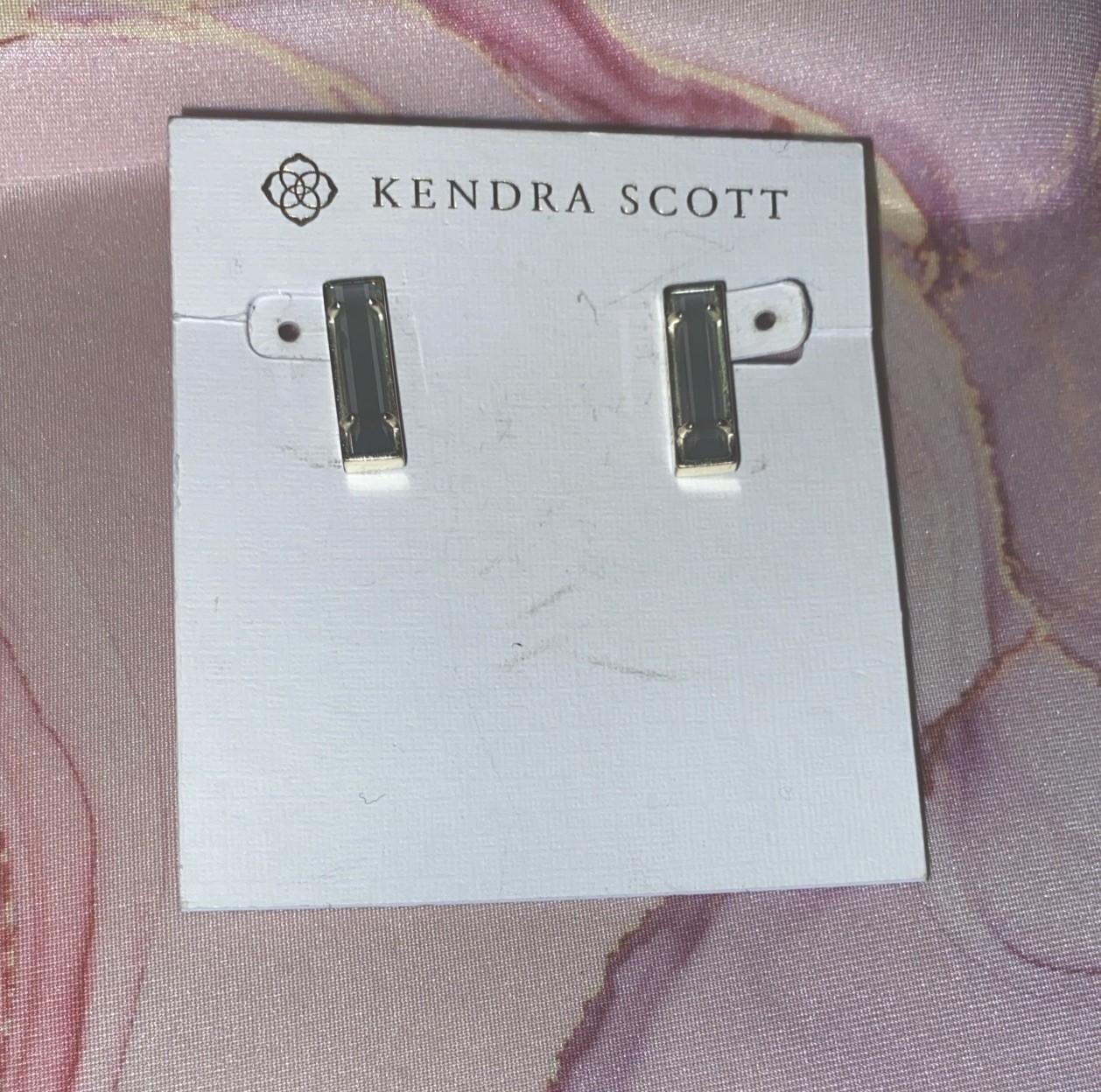 KENDRA SCOTT White Grey Lady Stud Bar Earrings for Women-image