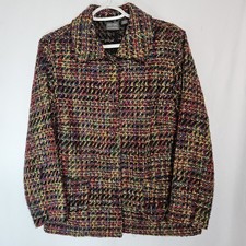 Chico s Additions Multicolor Boucl Tweed Jacket Maximalist Retro Y2K