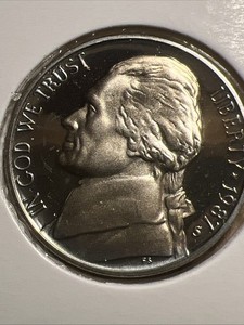 1987-S Jefferson Nickel- Proof Deep Cameo. Removed From A Damaged Proof Set.