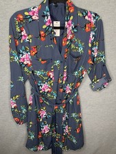 Express Long Sleeve Purple Floral Womens Dress Large