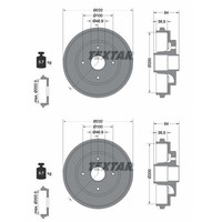 2X Textar Bremstrommeln 200Mm Hinten Passend FÜR