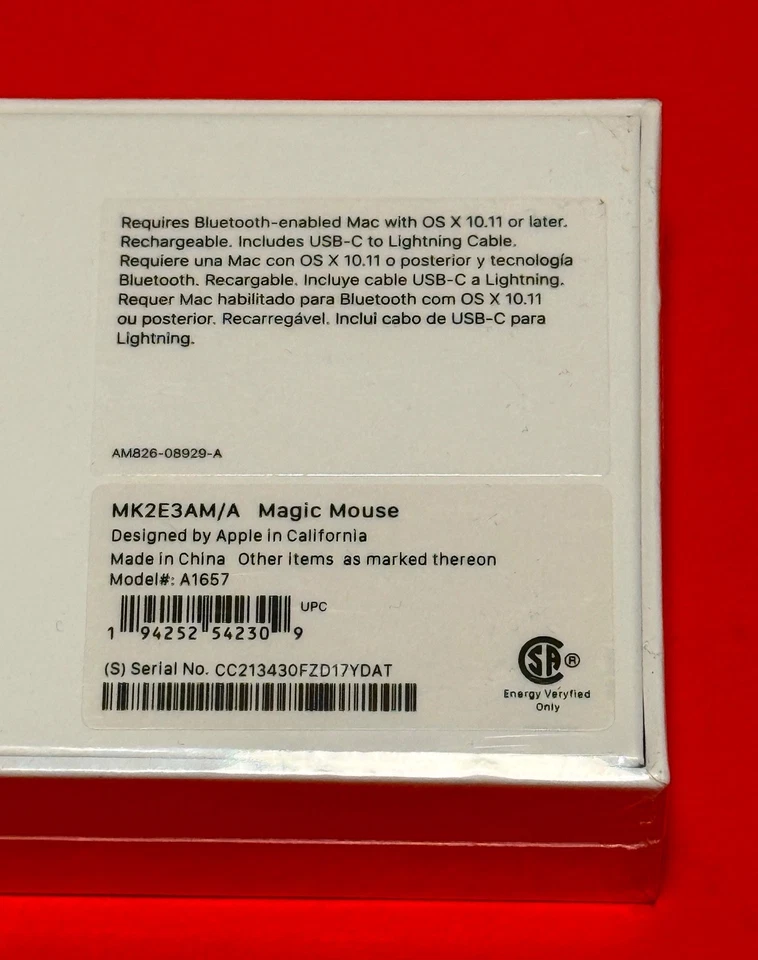 Brand New Sealed Apple A1657 Magic Mouse 2 Silver USB-C TO Lightning (MK2E3AM/A) - Image 3 of 3