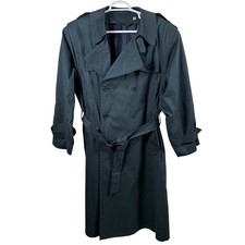 London Fog Men's Double-Breasted Belted Trench Coat 42 REG Green Made in USA