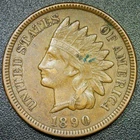 VF+ 1890 1C Indian Head Cent
