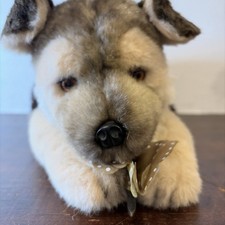 Vintage 1985 Applause German Shepherd Puppy Plush Dog Avanti Baby Butterfly Bow