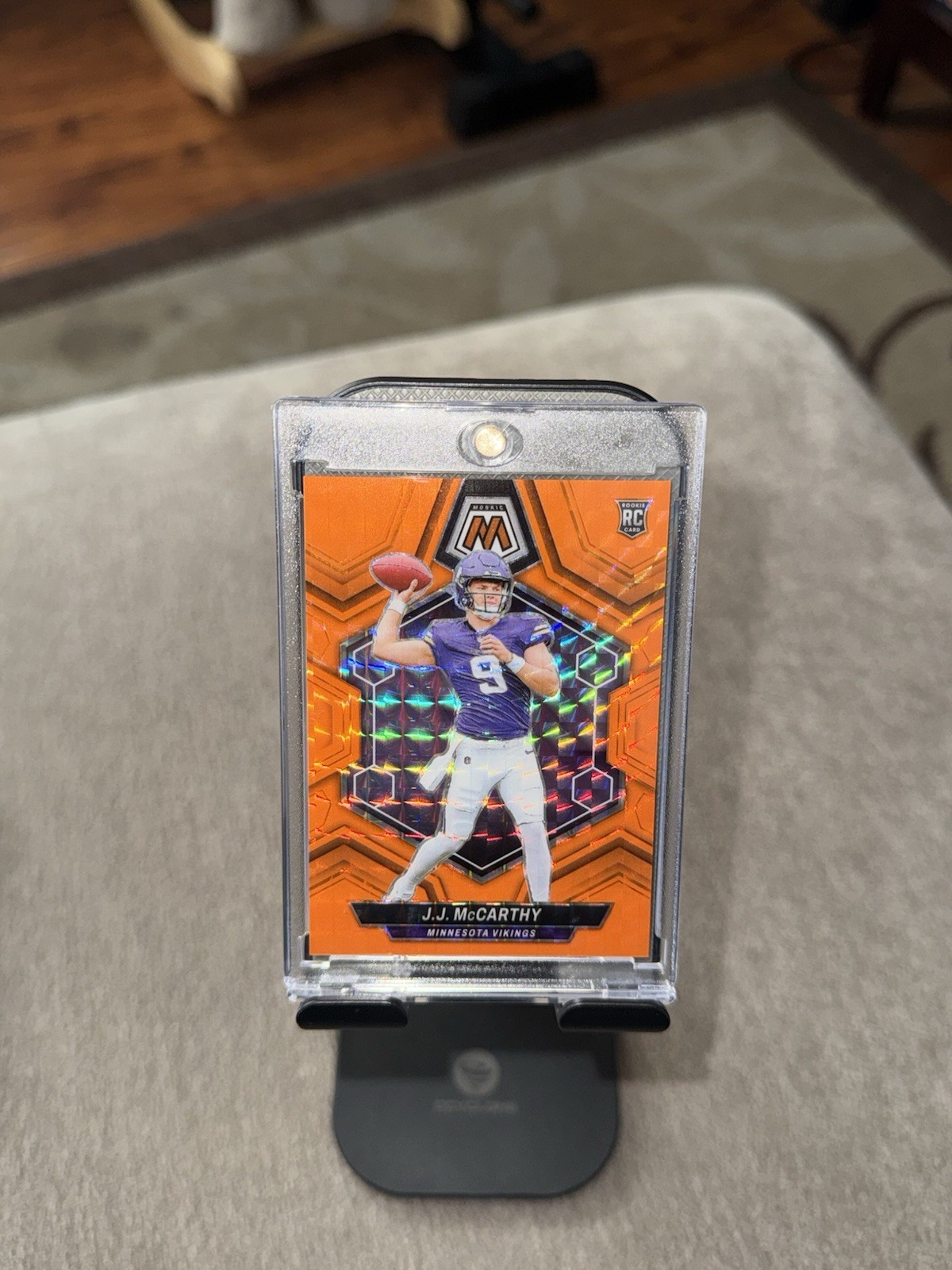 2024 Panini Mosaic Jj McCarthy Orange Fluorescent /25 SSP Minnesota Vikings #310