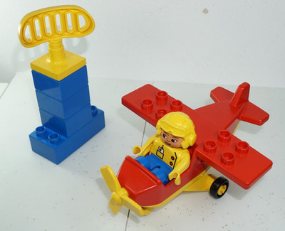 Vintage Lego Duplo 2676 Bertie das kleine rote Flugzeug Set Privatflugzeug 100%