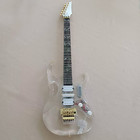 Acrylic Electric Guitar Crystal Transparent Guitar Rosewood Fretboard Blue Light — photo 1