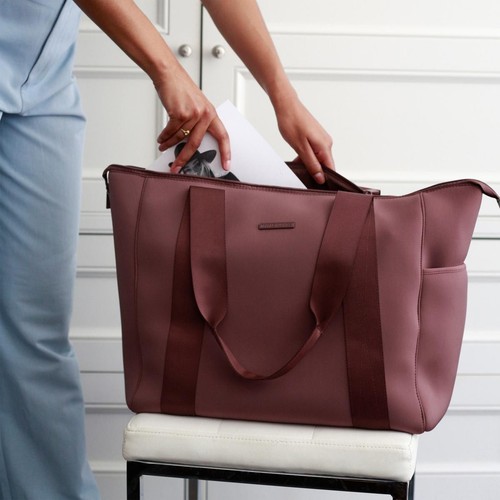 MyTagAlongs The Weekender Bolso Grande de Neopreno Bolso de Mano Espresso Nuevo - Imagen 4 de 8