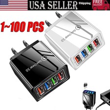 US 4 Port Fast Quick Charge QC 3.0 USB Hub Wall Home Charger Power Adapter Lot