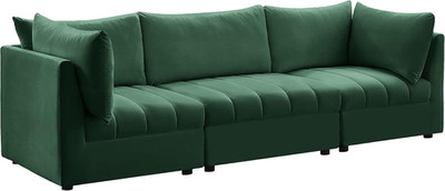 Modern Green Velvet Modular Sofa with Deep Tufting - Jacob Collection 103