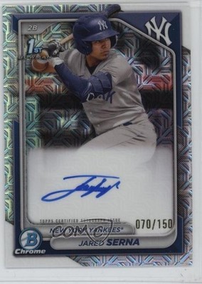 2024 Bowman Chrome Prospect HTA Choice Refractor 70/150 Jared Serna Auto 6fs