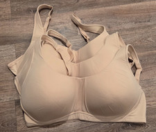 Lote de 3 Cuddl Duds Sujetador Suave Micro Cuchara Cuello Sin Alambres XL Copas de Espuma