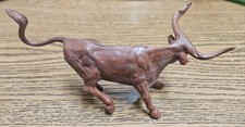 Marx 1960's original  Brown  TEXAS LONGHORN STEER 60mm Plastic Figure