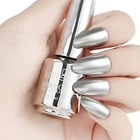 Silver Nail Polish Metallic Mirror Effect Metal LongLasting Quick Dry Nail La...