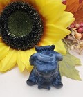 NEW Natural Stone Handcarved Small Cow Figure  Fossilized Shell Dark Gray — photo 5