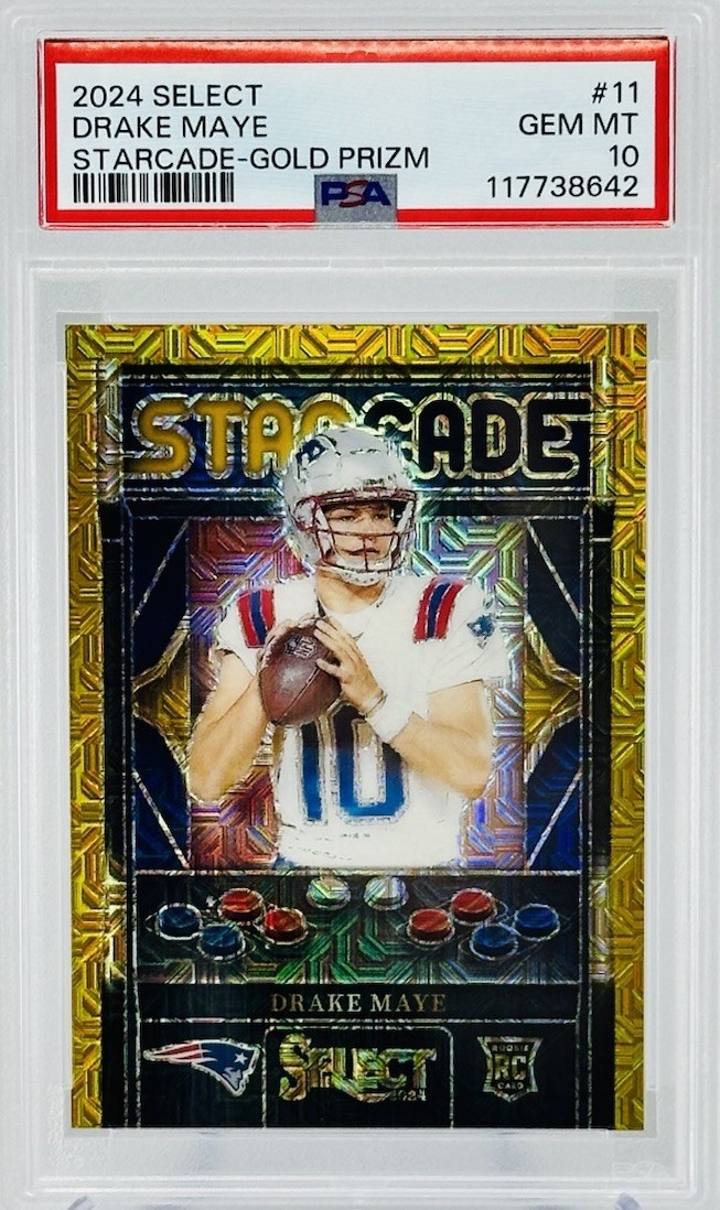 2024 Drake Maye Panini Select Starcade GOLD/10 RC/SP-PSA10 💎- PATRIOTS