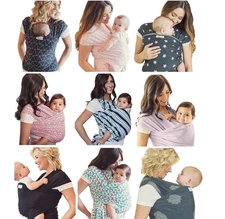 Baby Moby Wrap Baby Carrier Wrap 8 To 35 Lbs Instructions & Storage Bag K5