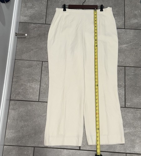 Lord & Taylor Pants Women’s Ivory Rayon Blend Sz 16 Fully Lined Luxury Spring - Picture 7 of 11