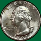 1942-D Washington Quarter Silver Brilliant Uncirculated BU Coin #38667