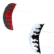 2M Parafoil Kite Two Line and Kite Spool Seaside Beach Toy Soft Stunt Kite for