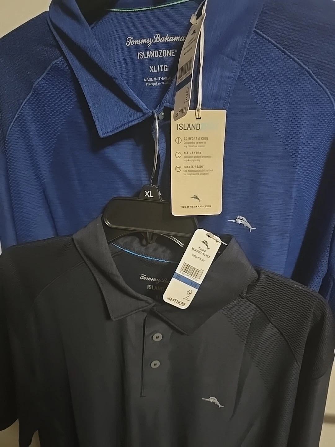 2-2026-NWTS-TOMMY BAHAMA ISLAND ZONE POLO BLACK+BLUE XL-LONG Polos
Opens in a new window or tab