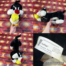 Vintage Six Flags Warner Bros. Sylvester and Tweety Bird 28” Plush Looney Tunes